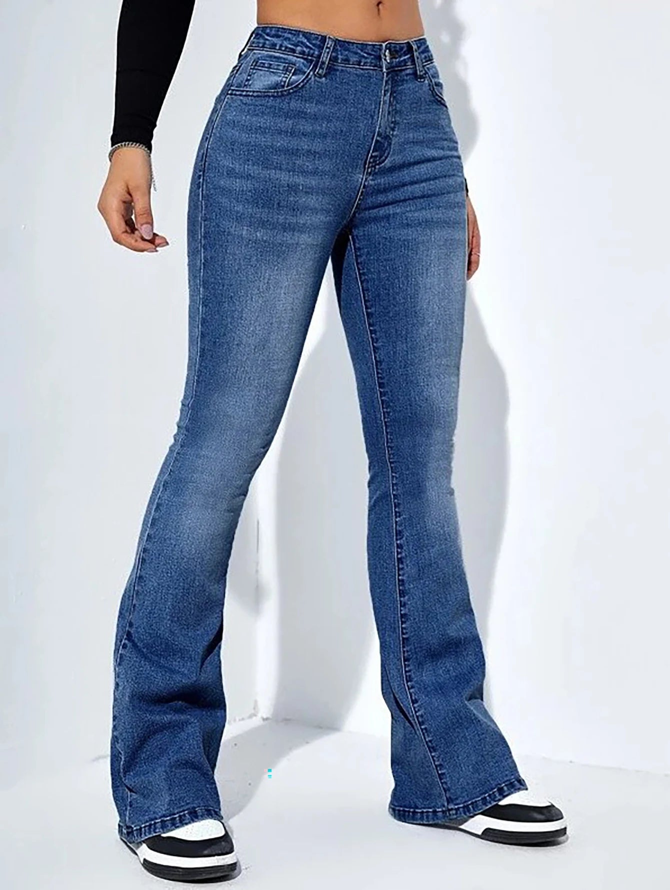 Jeans Flared Jeans Cintura Alta