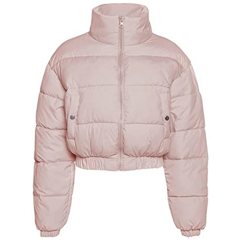Parka Acochada con Cuello Alto