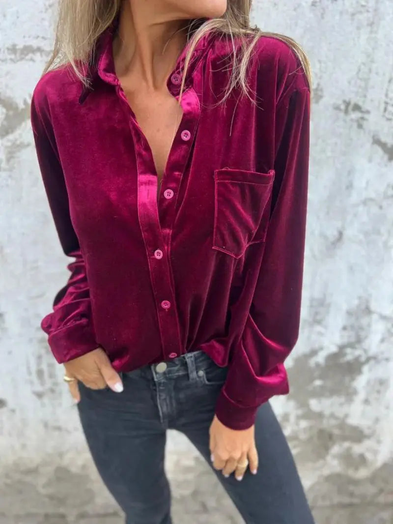 Blusa Holgada de Terciopelo