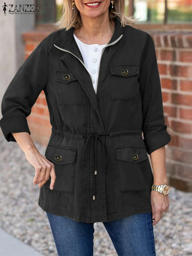 Chaqueta Informal con Cuello Alto