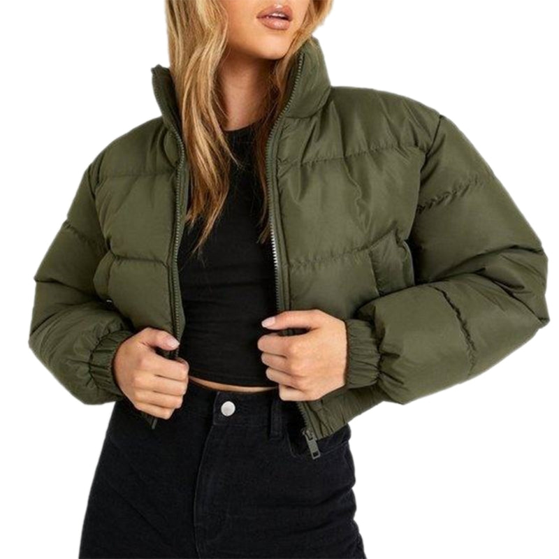Parka Acochada con Cuello Alto