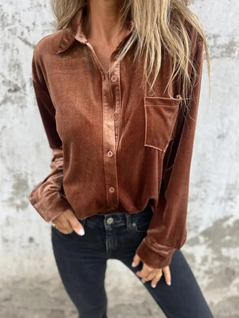 Blusa Holgada de Terciopelo