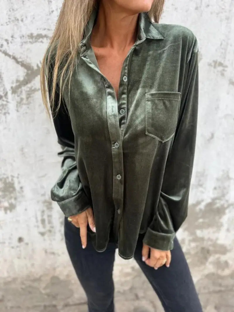 Blusa Holgada de Terciopelo