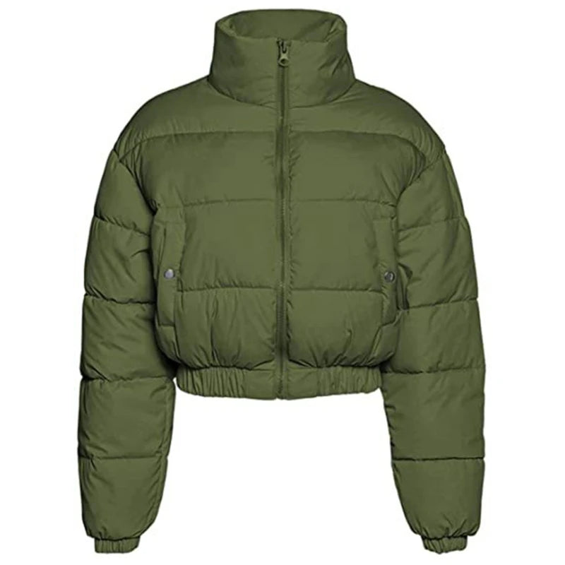 Parka Acochada con Cuello Alto