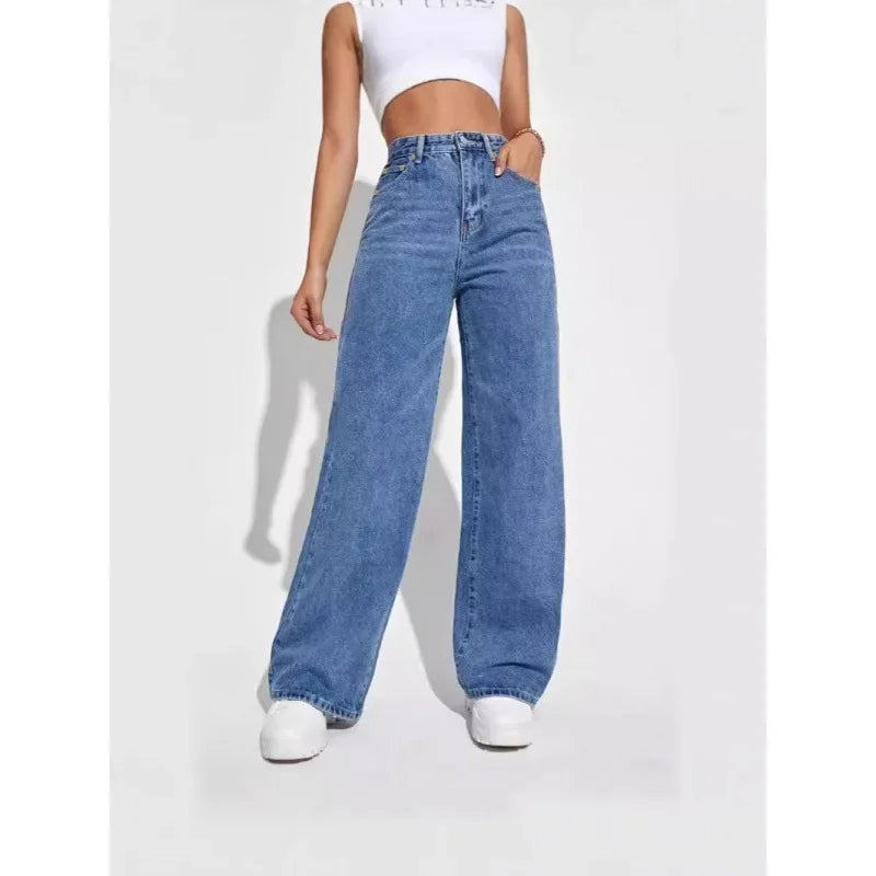 Jeans Slim Rectos con Cintura Alta