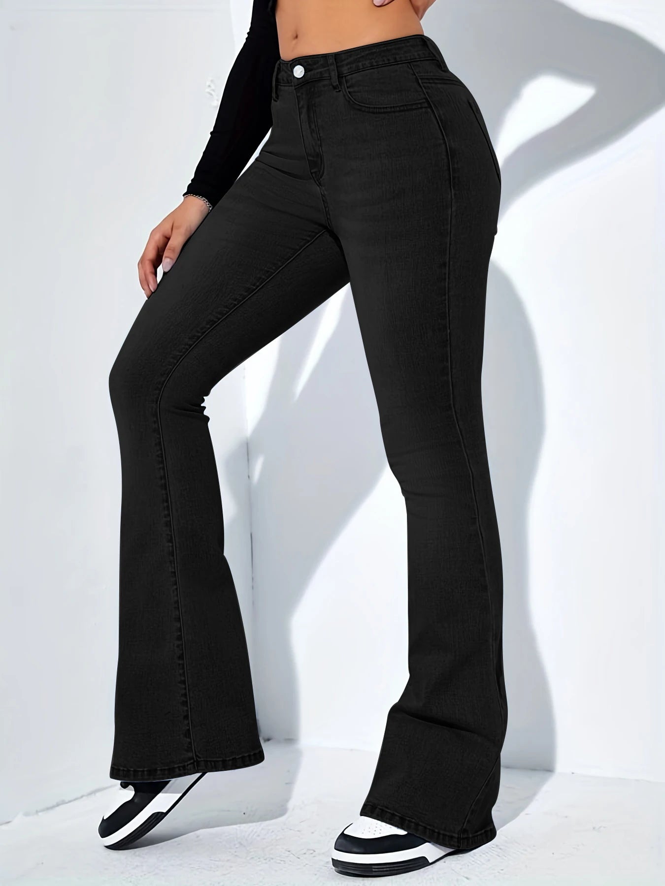 Jeans Flared Jeans Cintura Alta
