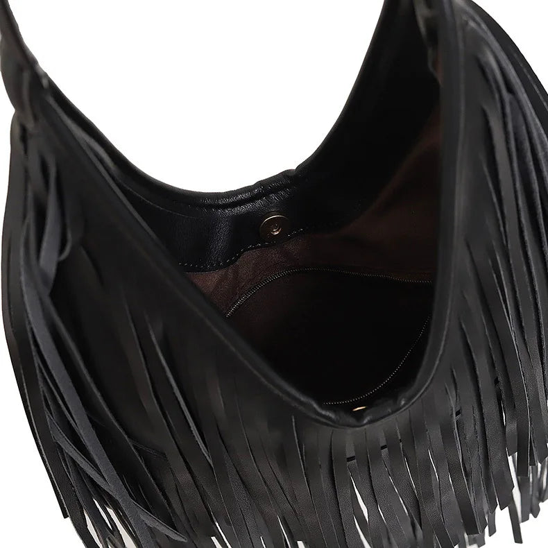 Bolso de Mano con Borlas Largas
