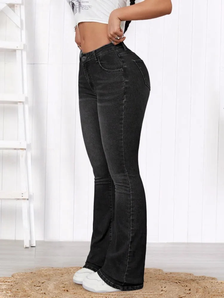 Jeans Flare Elasticado Medio. Ross
