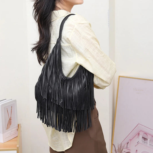 Bolso de Mano con Borlas Largas