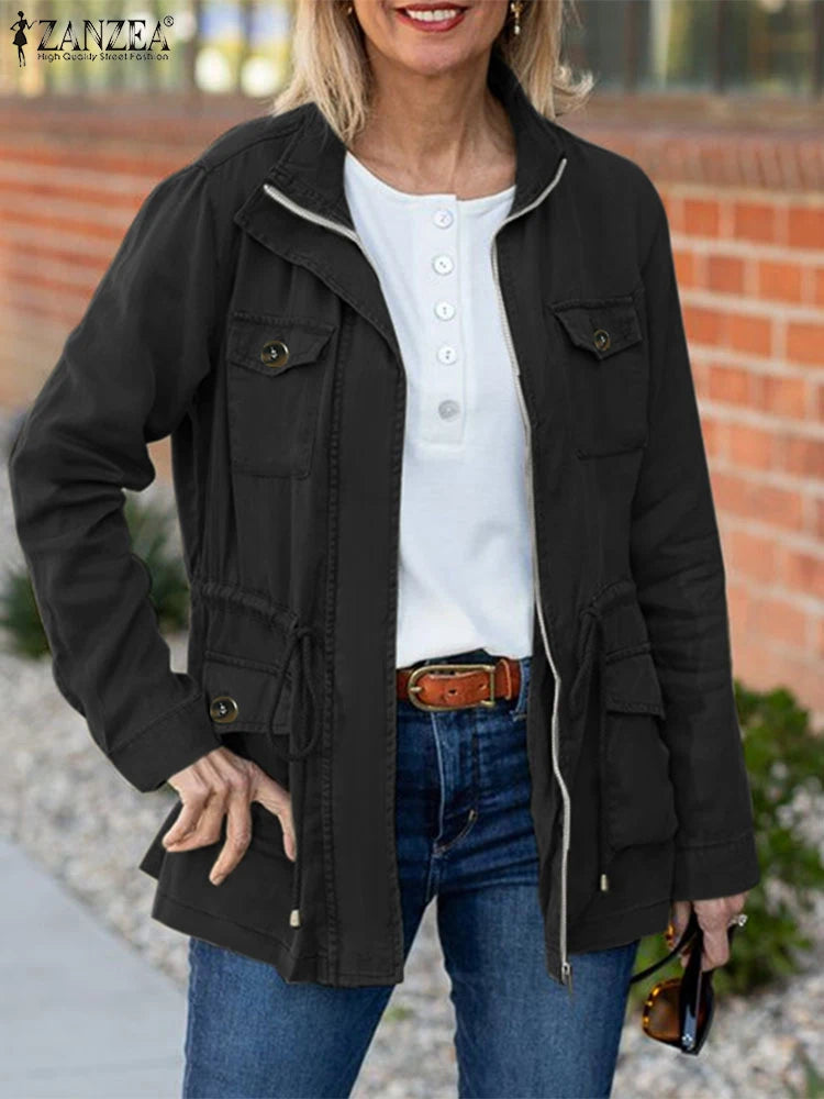 Chaqueta Informal con Cuello Alto