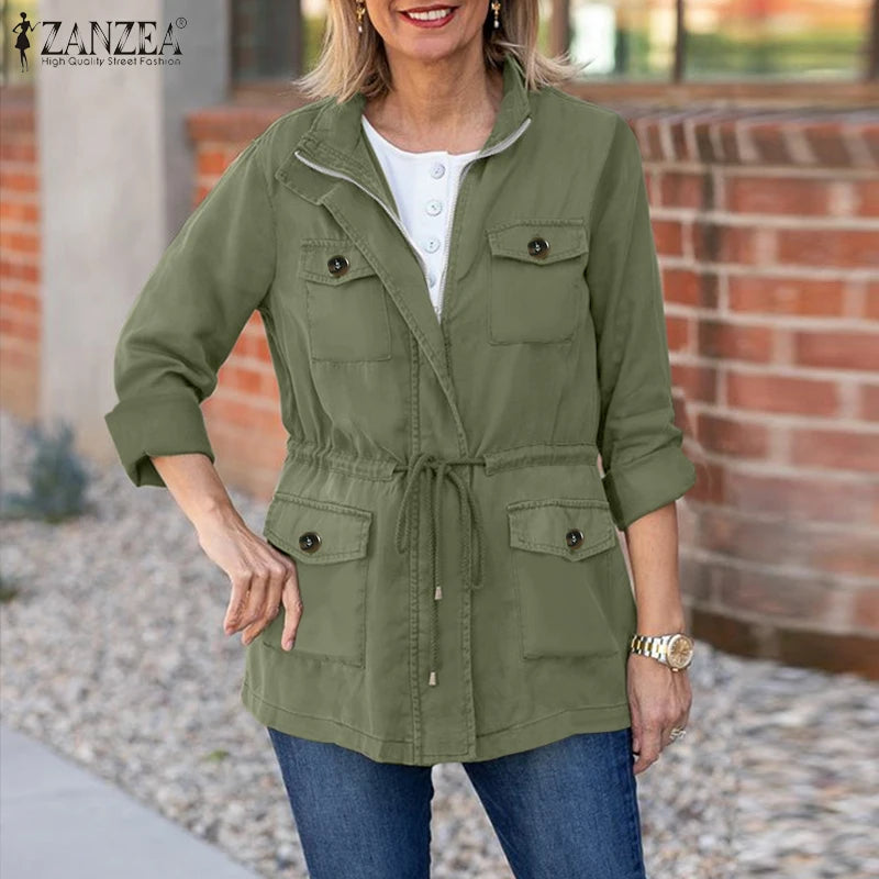 Chaqueta Informal con Cuello Alto