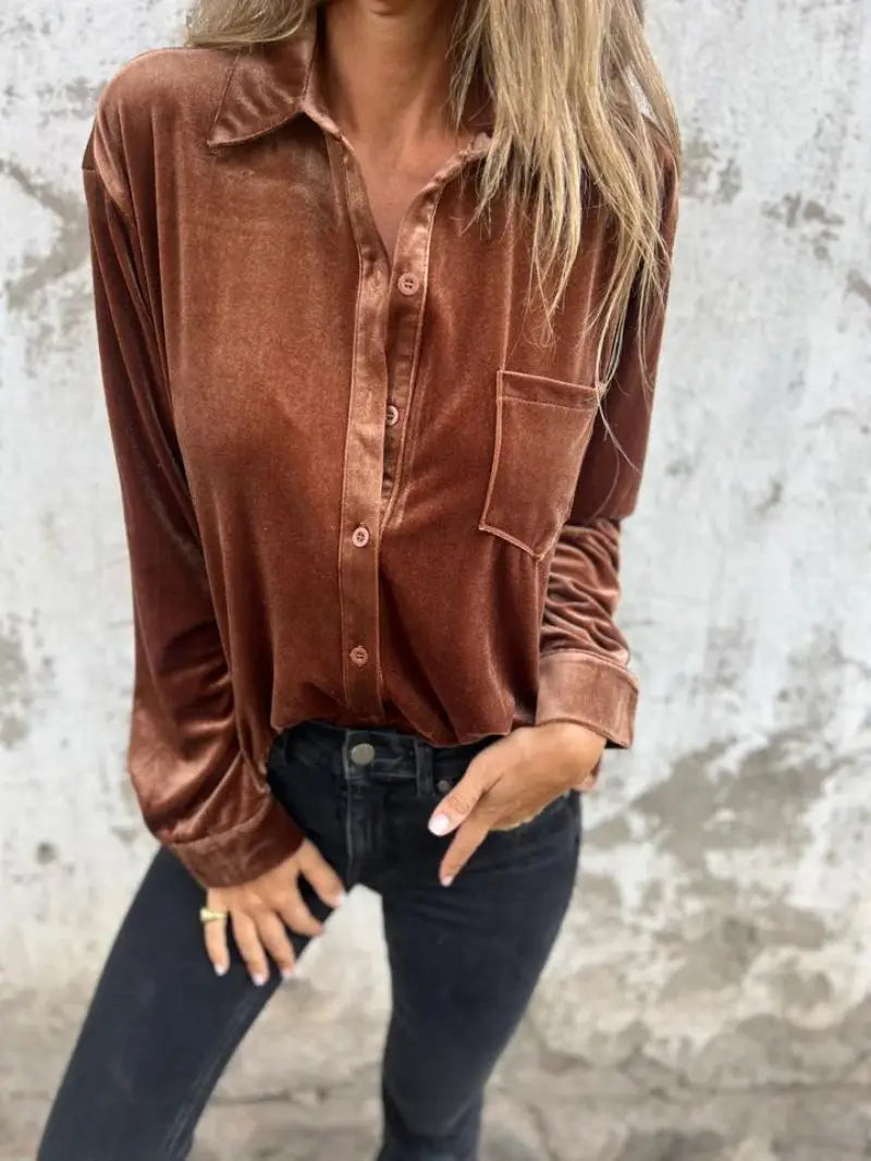 Blusa Holgada de Terciopelo