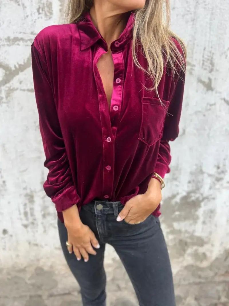 Blusa Holgada de Terciopelo