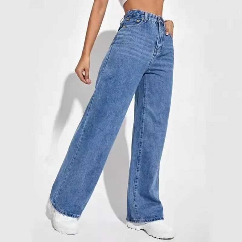 Jeans Slim Rectos con Cintura Alta