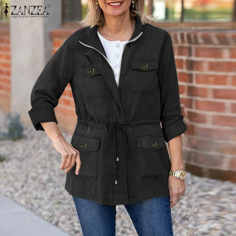 Chaqueta Informal con Cuello Alto