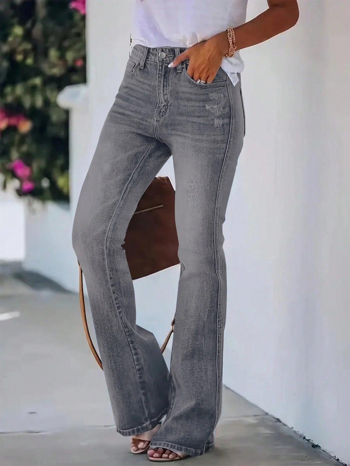 Jeans Casual Ajustados a Cintura