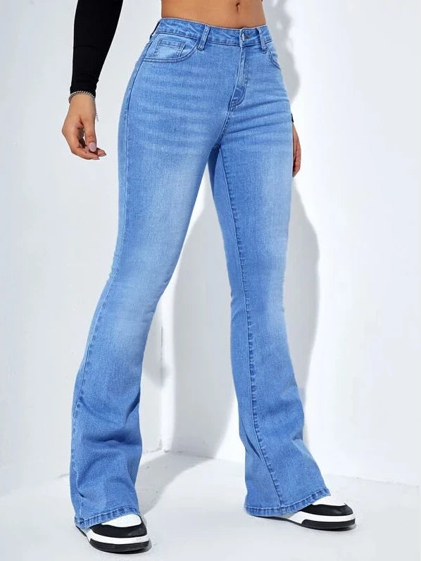 Jeans Flared Jeans Cintura Alta