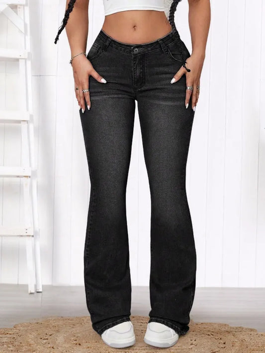 Jeans Flare Elasticado Medio. Ross