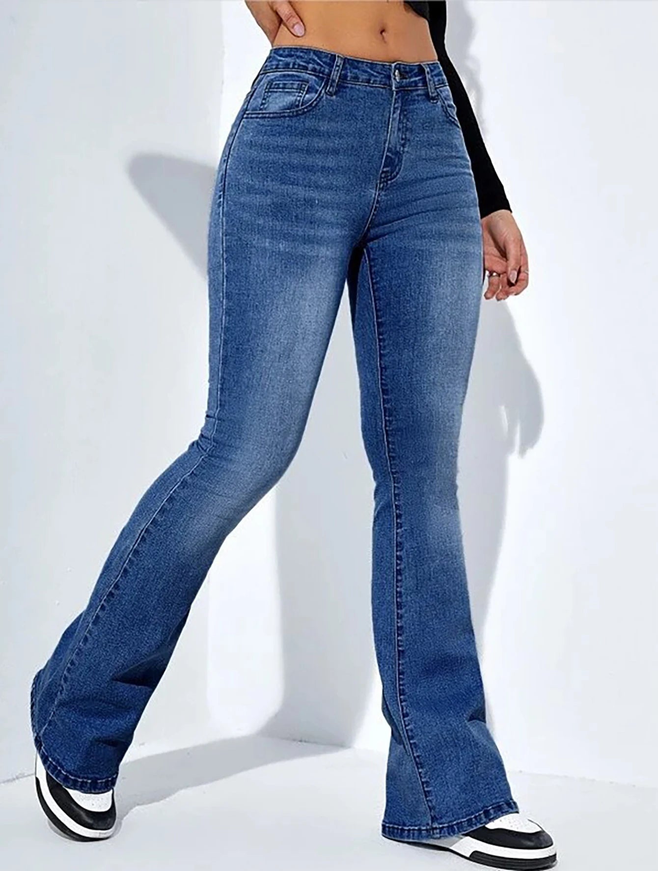 Jeans Flared Jeans Cintura Alta