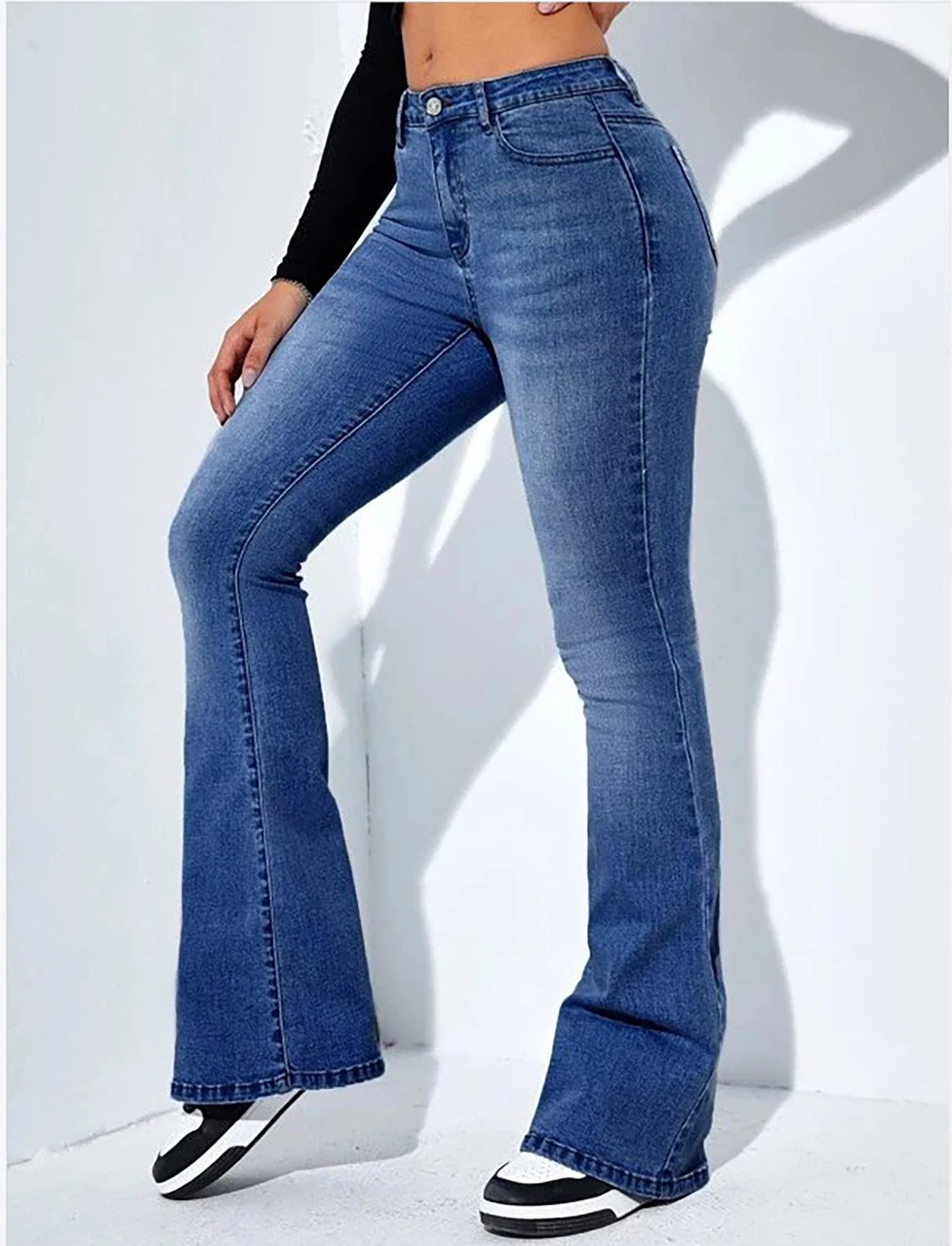 Jeans Flared Jeans Cintura Alta
