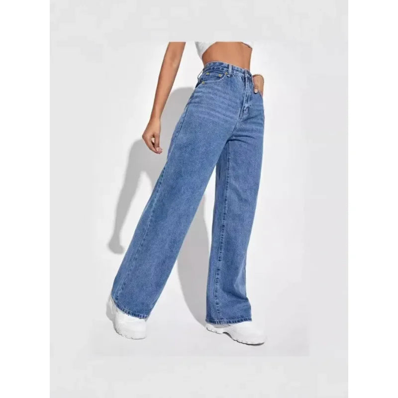 Jeans Slim Rectos con Cintura Alta