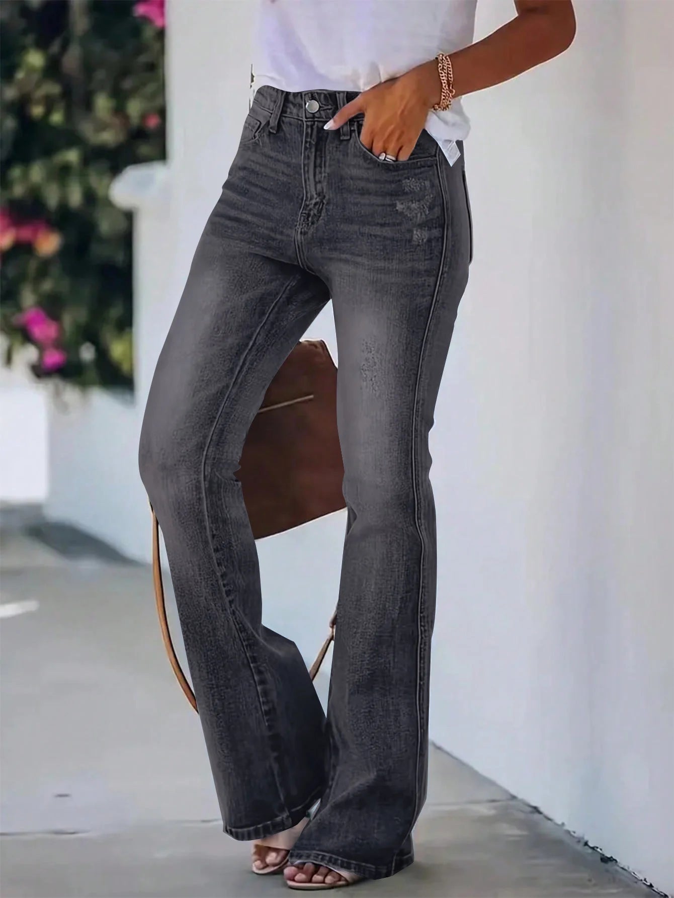 Jeans Casual Ajustados a Cintura
