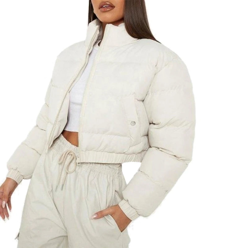 Parka Acochada con Cuello Alto