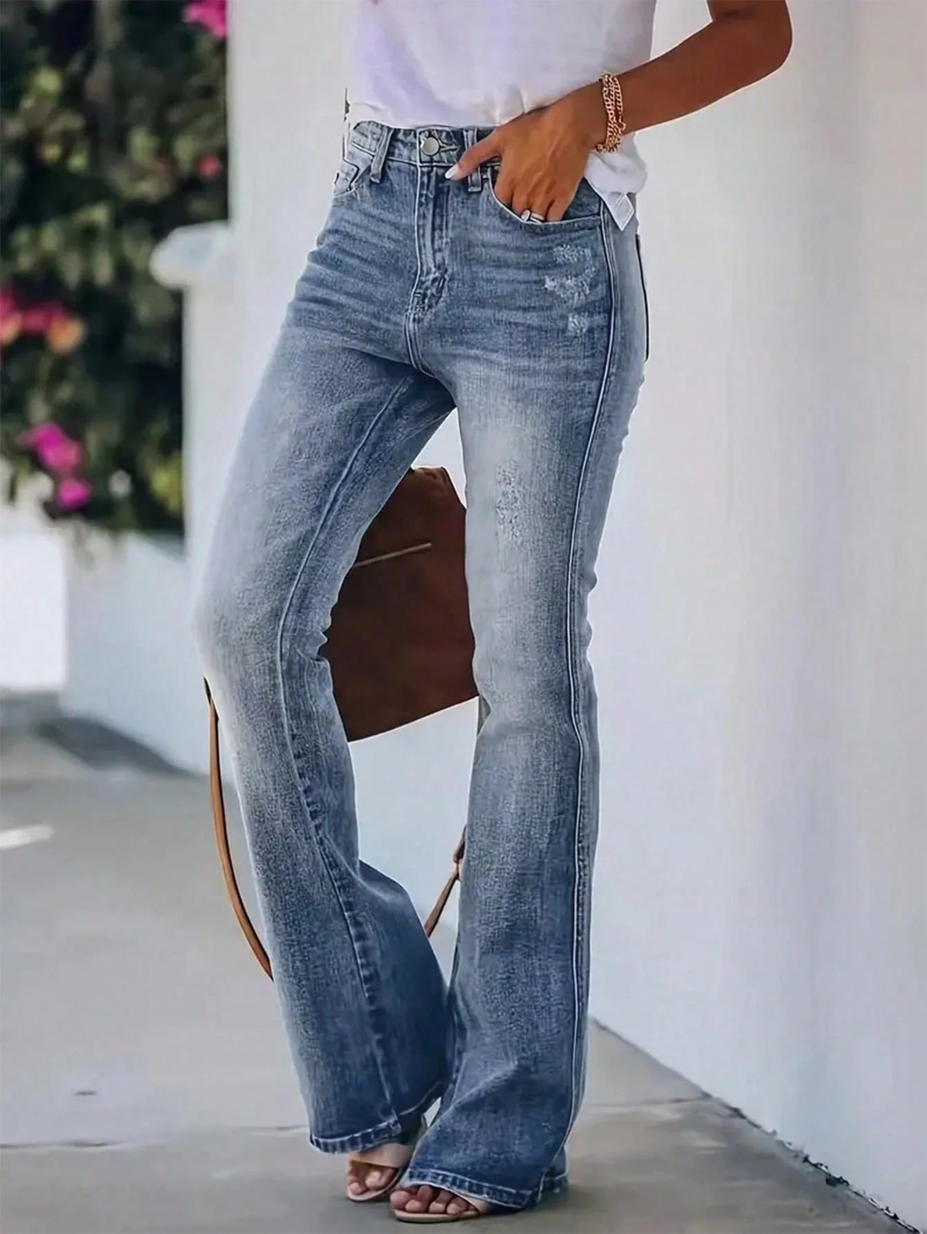 Jeans Casual Ajustados a Cintura