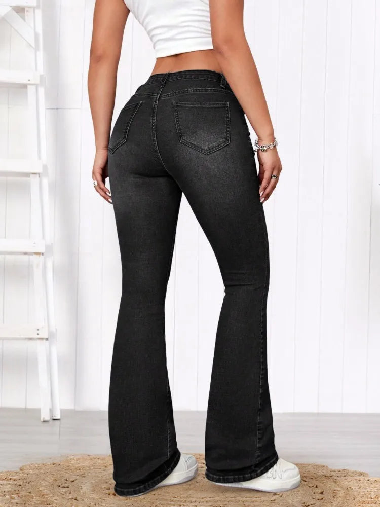 Jeans Flare Elasticado Medio. Ross