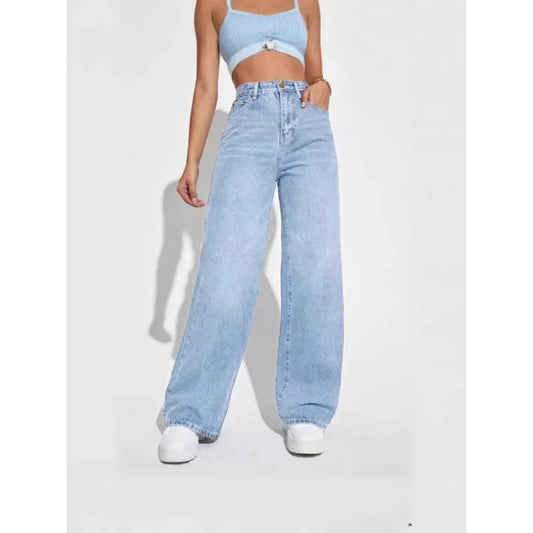 Jeans Slim Rectos con Cintura Alta