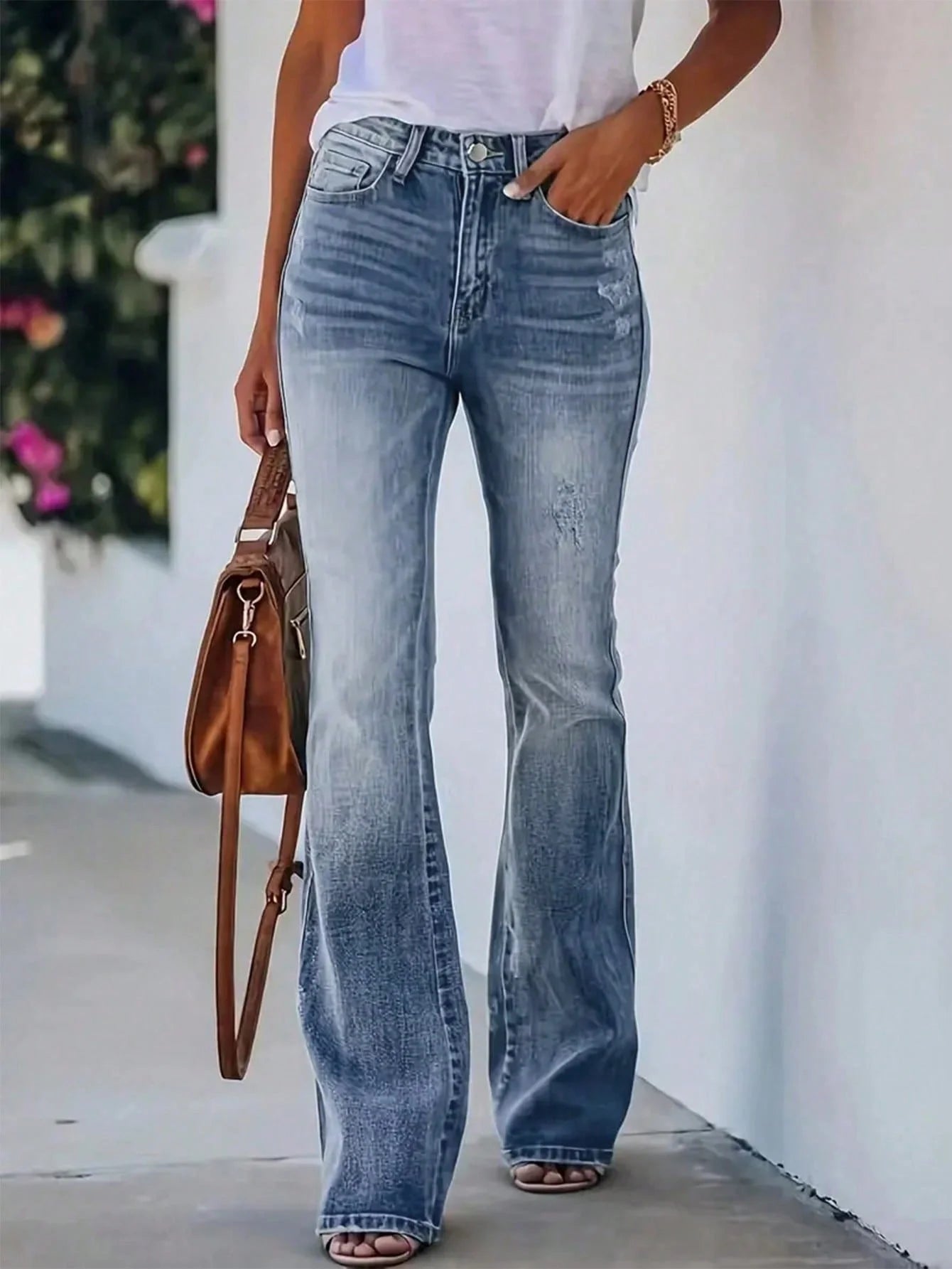 Jeans Casual Ajustados a Cintura