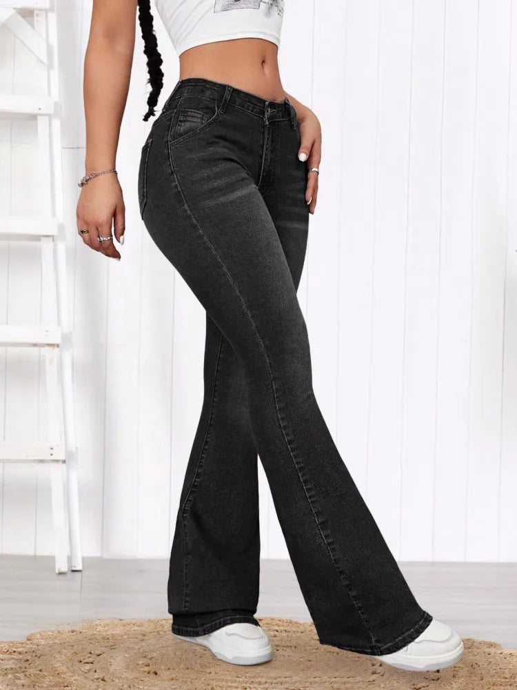 Jeans Flare Elasticado Medio. Ross