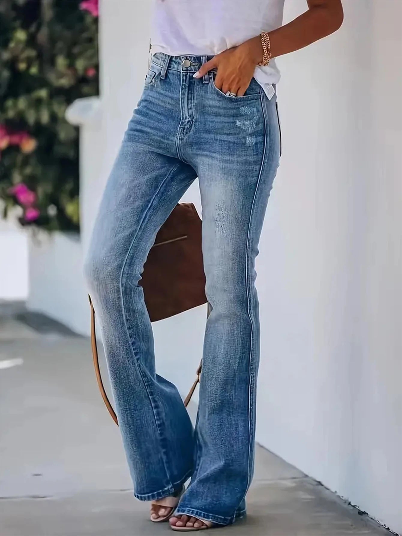 Jeans Casual Ajustados a Cintura