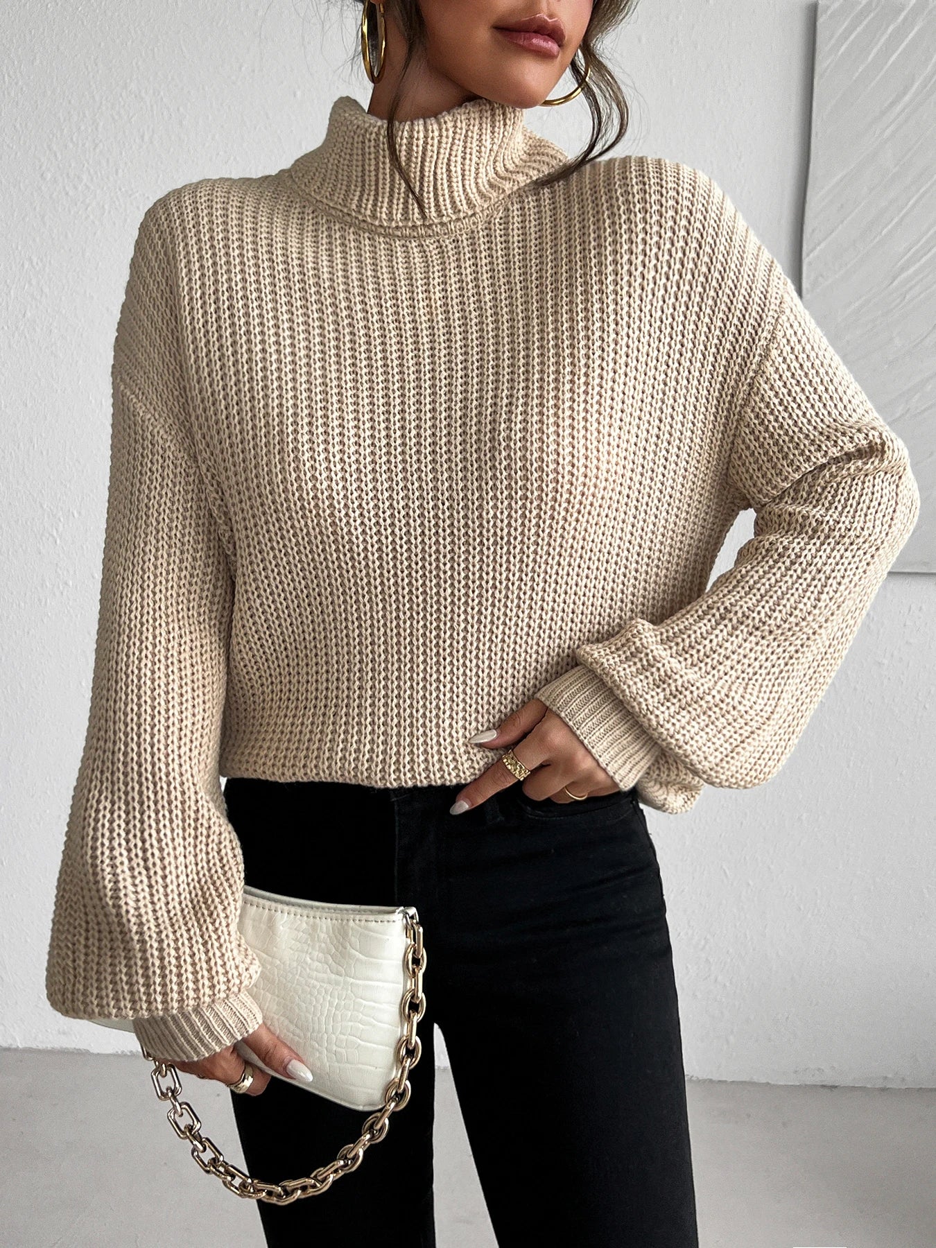 Chaleco de Cuello Alto Casual