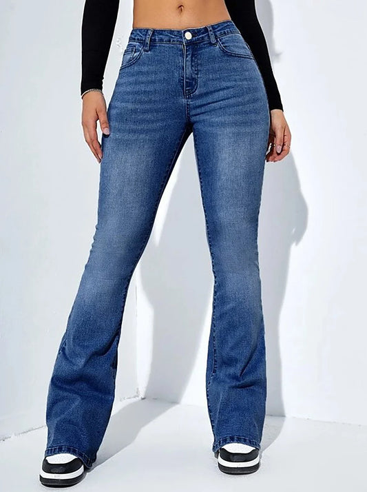 Jeans Flared Jeans Cintura Alta
