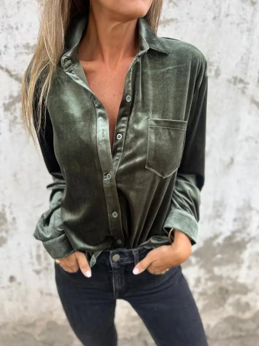 Blusa Holgada de Terciopelo