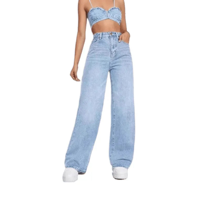 Jeans Slim Rectos con Cintura Alta