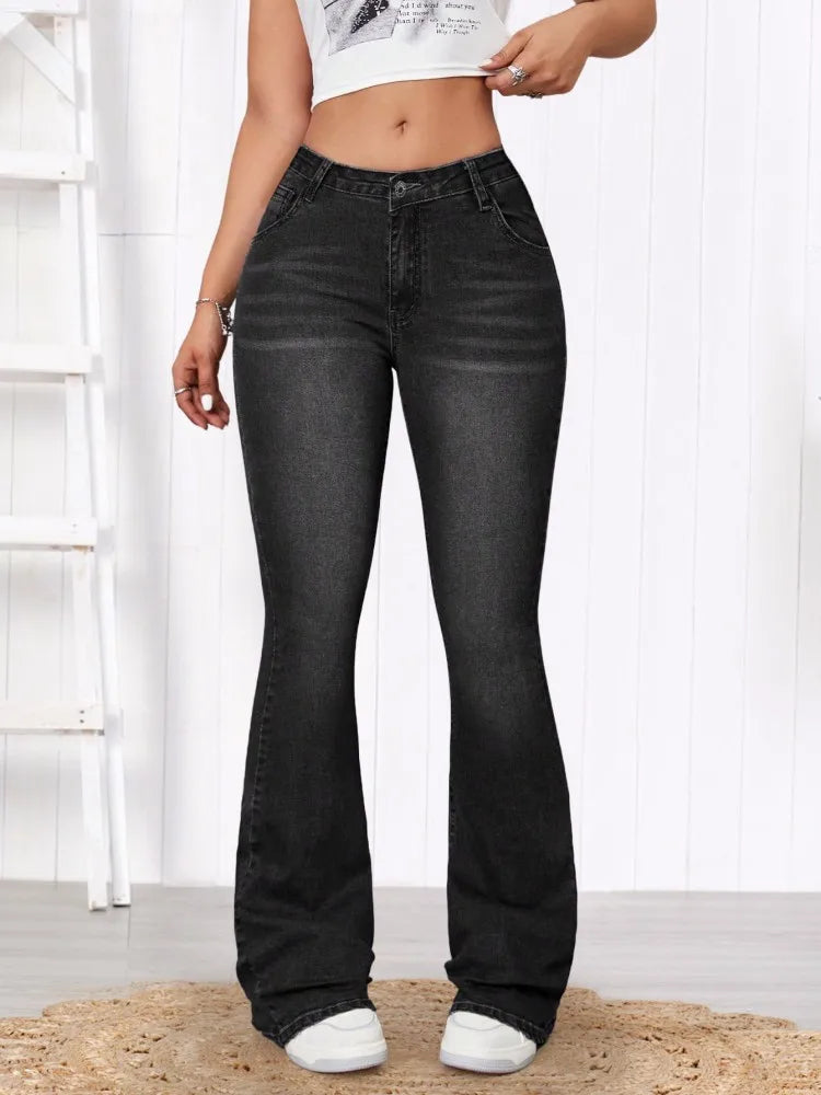 Jeans Flare Elasticado Medio. Ross