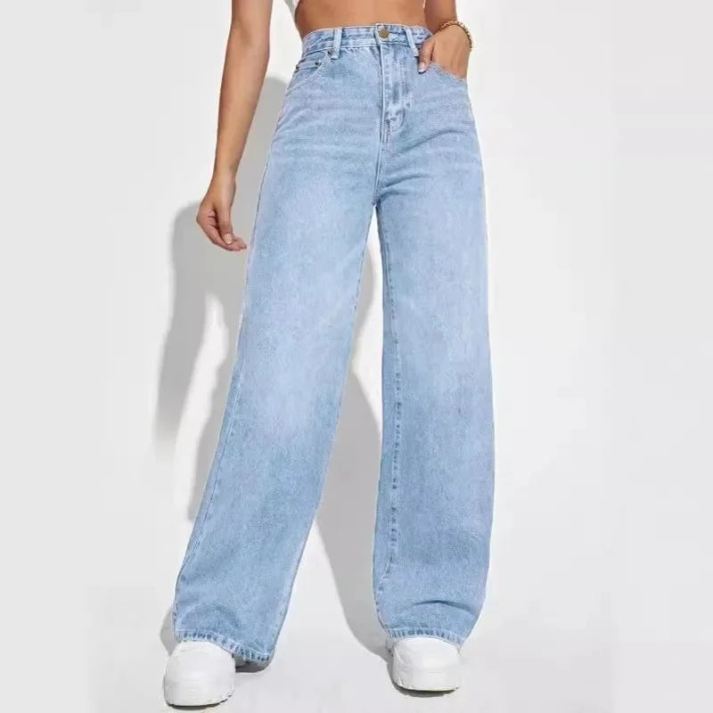 Jeans Slim Rectos con Cintura Alta