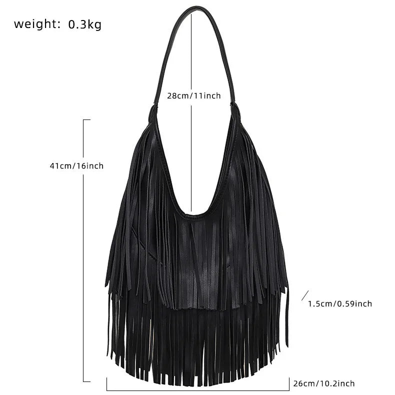 Bolso de Mano con Borlas Largas