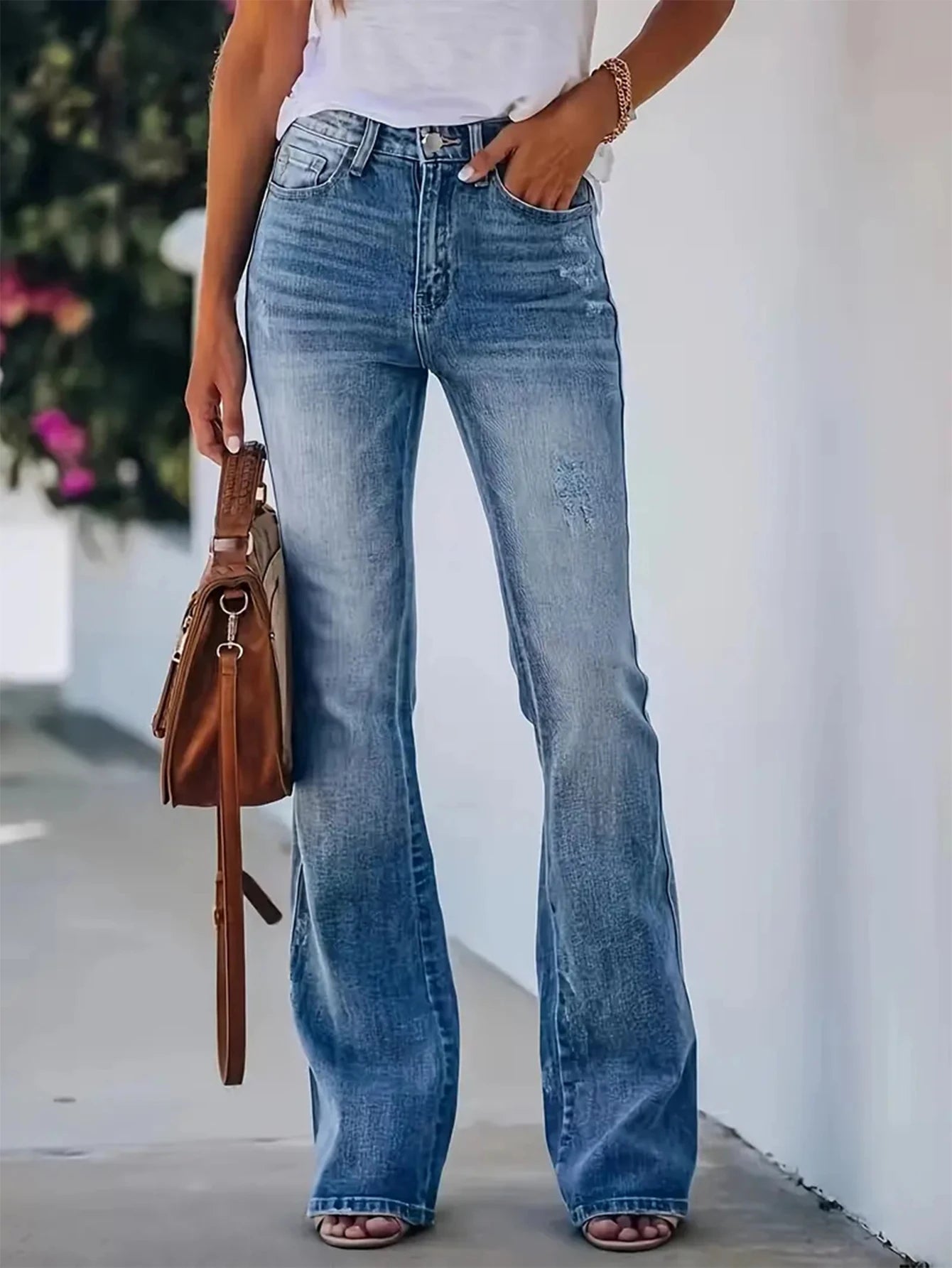 Jeans Casual Ajustados a Cintura