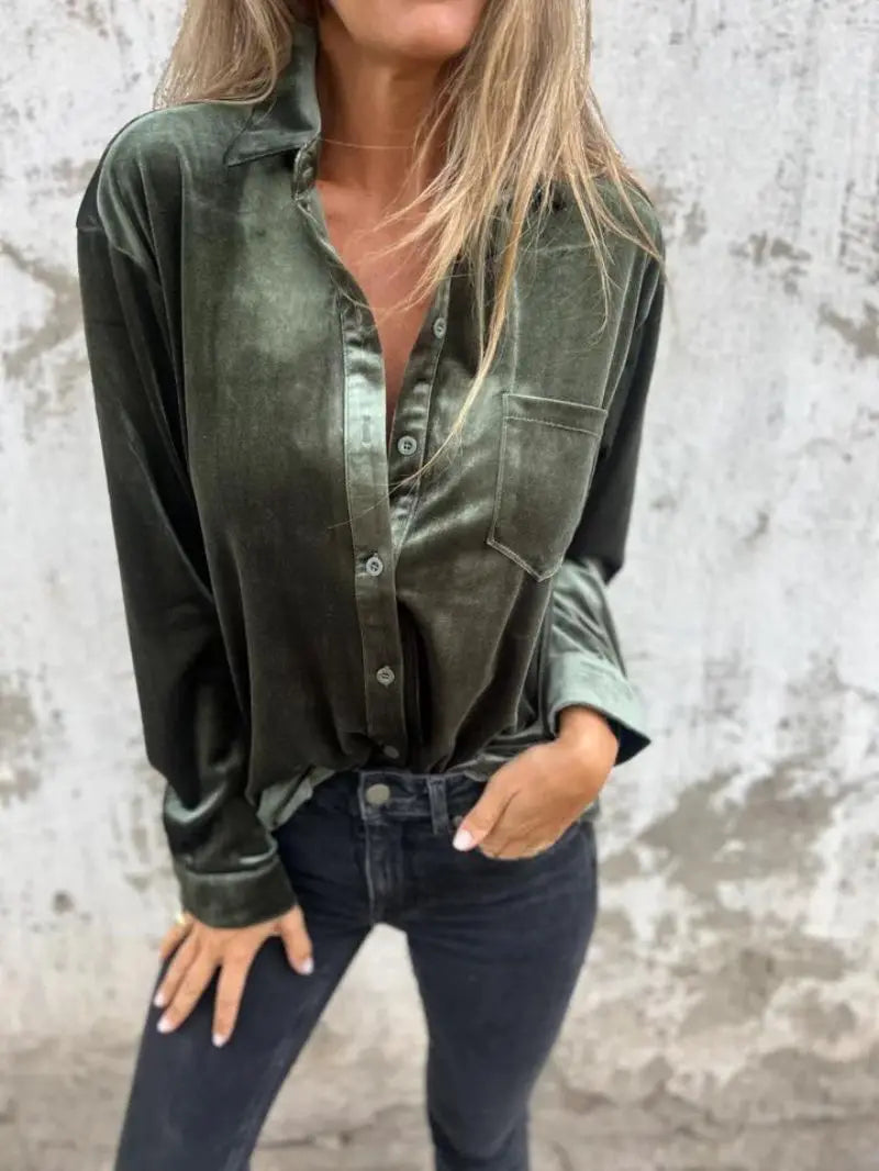 Blusa Holgada de Terciopelo